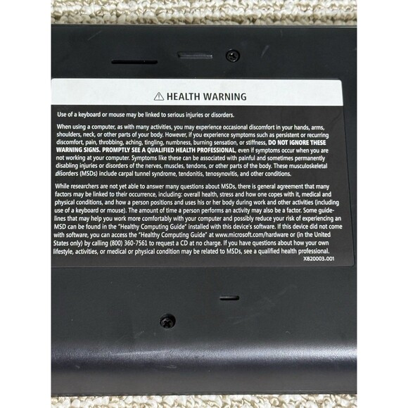 Microsoft Wired USB Keyboard 600 - Model 1366 - Black - With Number Pad - Picture 5 of 6